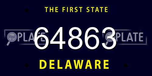 64863 Delaware License Plate