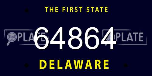 64864 Delaware License Plate