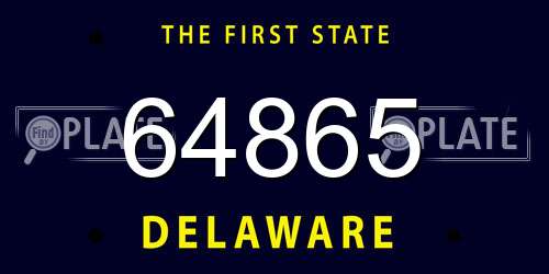 64865 Delaware License Plate