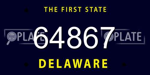 64867 Delaware License Plate