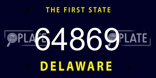 64869 Delaware License Plate