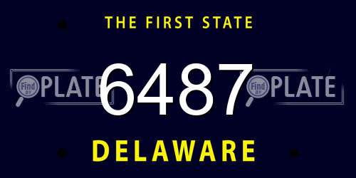 6487 Delaware License Plate