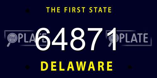 64871 Delaware License Plate