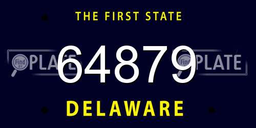 64879 Delaware License Plate