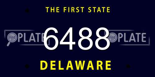 6488 Delaware License Plate