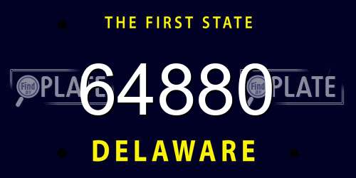 64880 Delaware License Plate