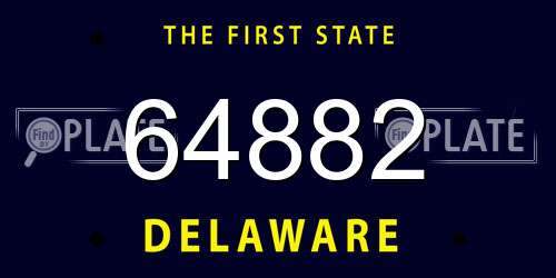 64882 Delaware License Plate