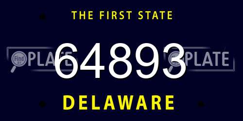 64893 Delaware License Plate