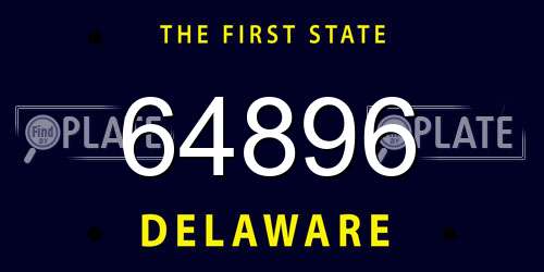 64896 Delaware License Plate