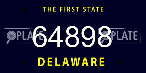 64898 Delaware License Plate