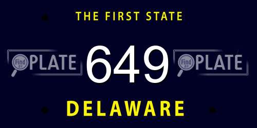 649 Delaware License Plate