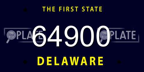 64900 Delaware License Plate