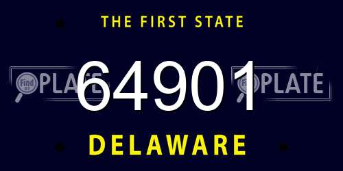 64901 Delaware License Plate