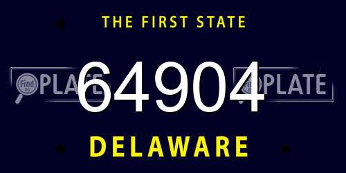 64904 Delaware License Plate