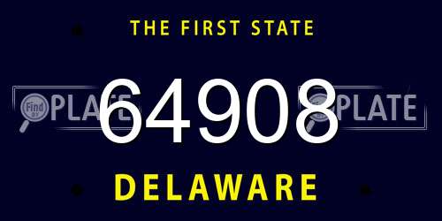 64908 Delaware License Plate