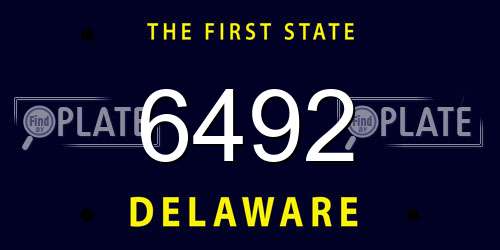 6492 Delaware License Plate