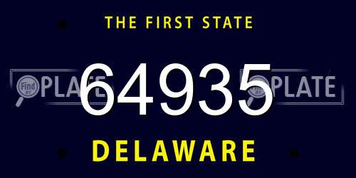 64935 Delaware License Plate