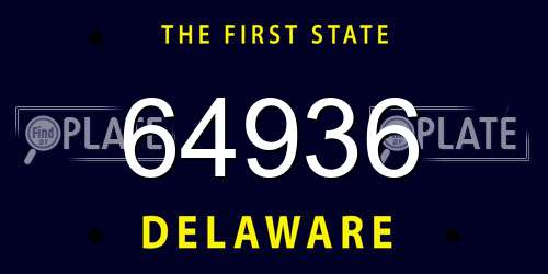 64936 Delaware License Plate