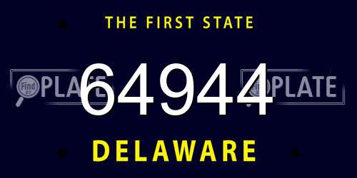 64944 Delaware License Plate