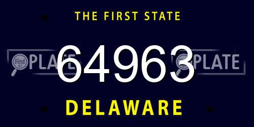 64963 Delaware License Plate