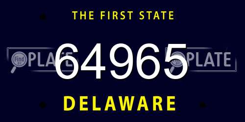 64965 Delaware License Plate
