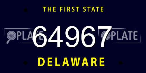 64967 Delaware License Plate