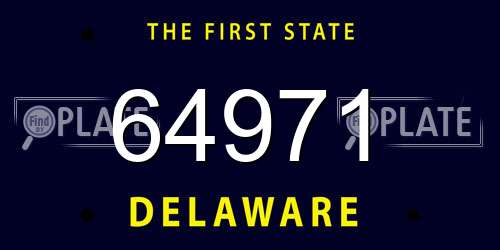 64971 Delaware License Plate