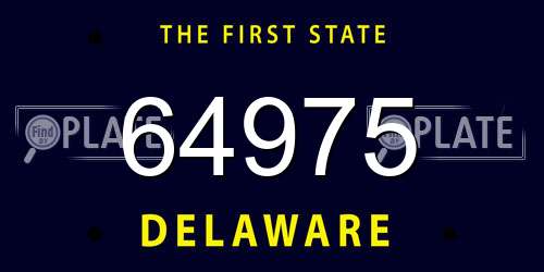 64975 Delaware License Plate