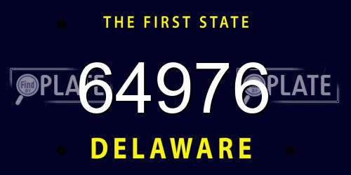 64976 Delaware License Plate