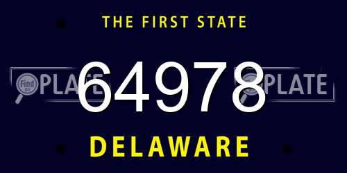 64978 Delaware License Plate