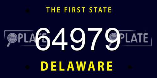 64979 Delaware License Plate