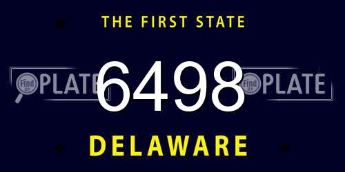 6498 Delaware License Plate