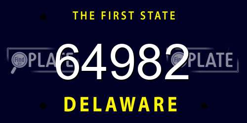 64982 Delaware License Plate
