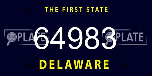 64983 Delaware License Plate