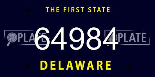 64984 Delaware License Plate