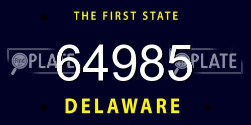 64985 Delaware License Plate