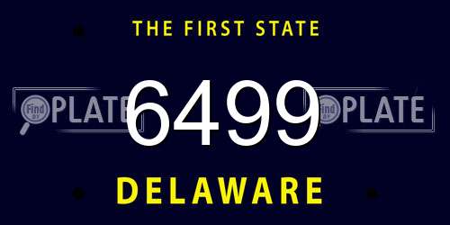 6499 Delaware License Plate