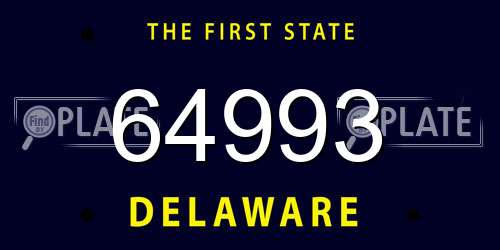64993 Delaware License Plate