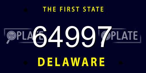 64997 Delaware License Plate