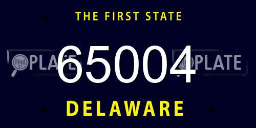 65004 Delaware License Plate