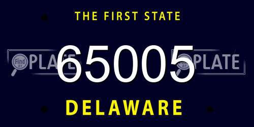 65005 Delaware License Plate