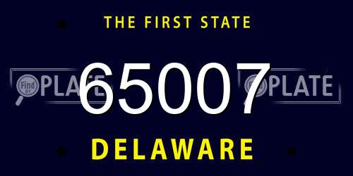 65007 Delaware License Plate