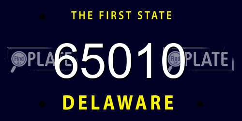 65010 Delaware License Plate