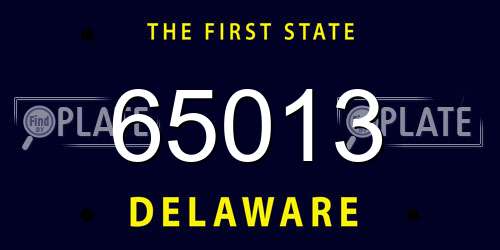 65013 Delaware License Plate