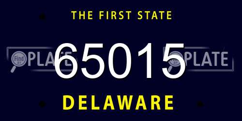 65015 Delaware License Plate