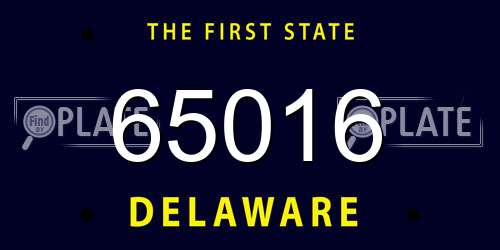 65016 Delaware License Plate