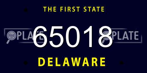 65018 Delaware License Plate