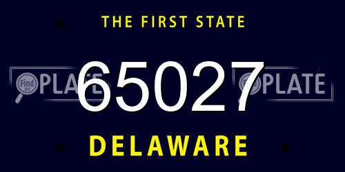 65027 Delaware License Plate