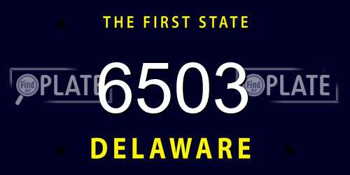 6503 Delaware License Plate