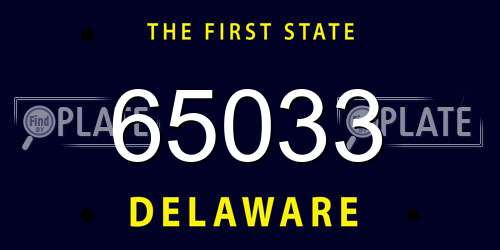 65033 Delaware License Plate